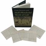 Nelson, Sarazen, & de Witt Signed Scorecards with Shells Wonderful World of Golf Book JSA AlOA