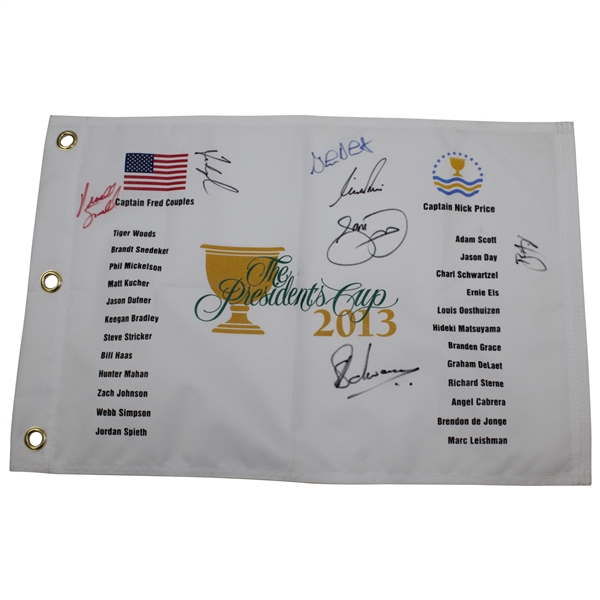 Day, Price, Couples, & 4 others Signed 2013 The President's Cup Flag JSA ALOA