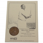 Walter Hagen 1929 Lincoln Wheat Cent Penny Card