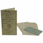 Walter Hagen Twice Signed 1929 Pasadena Municipal GC Scorecard with Permit & Pairing Card JSA ALOA