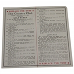 Classic The Country Club Salt Lake City Scorecard with Stymie Gauge - Rod Munday Collection