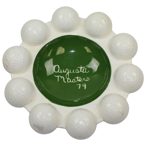 Classic Porcelain Augusta Masters 79 Golf Ball Rimmed Ash Tray
