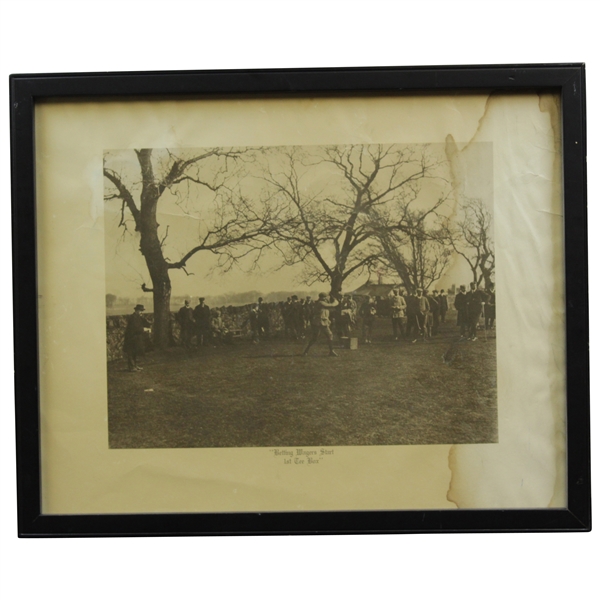 Vintage "Betting Wagers Start 1st Tee Box" Image - Framed