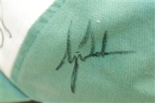 Classic TW Green/White Hat Signed by Tiger Woods, Vijay, Olazabal, & others JSA ALOA