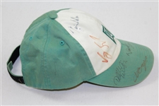 Classic TW Green/White Hat Signed by Tiger Woods, Vijay, Olazabal, & others JSA ALOA
