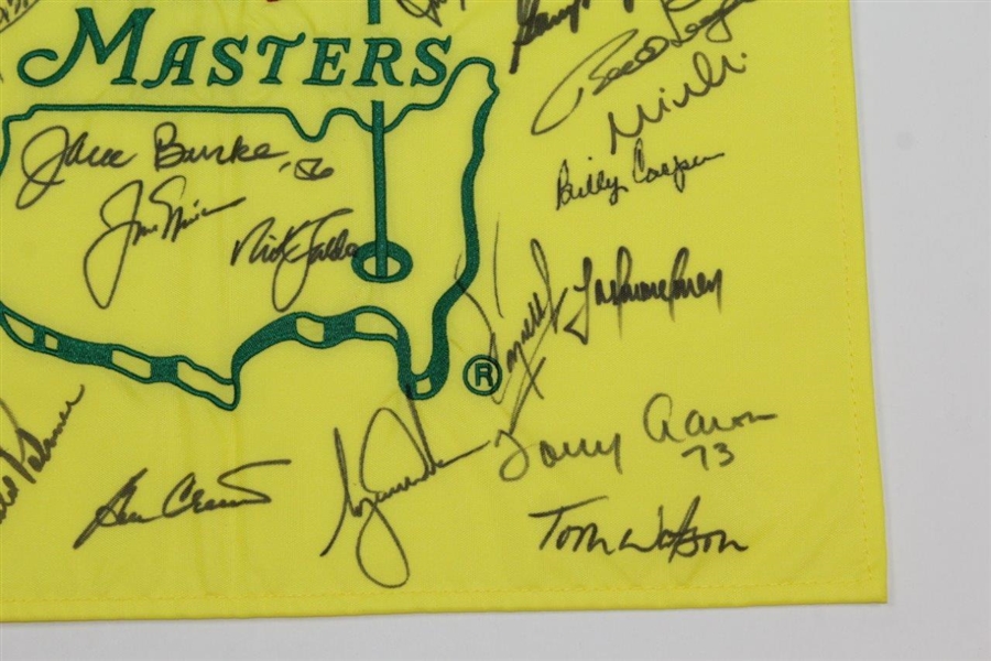 Champs Masters Flag Signed by Tiger, Jack, Arnie, & others - Signed by 31! JSA ALOA