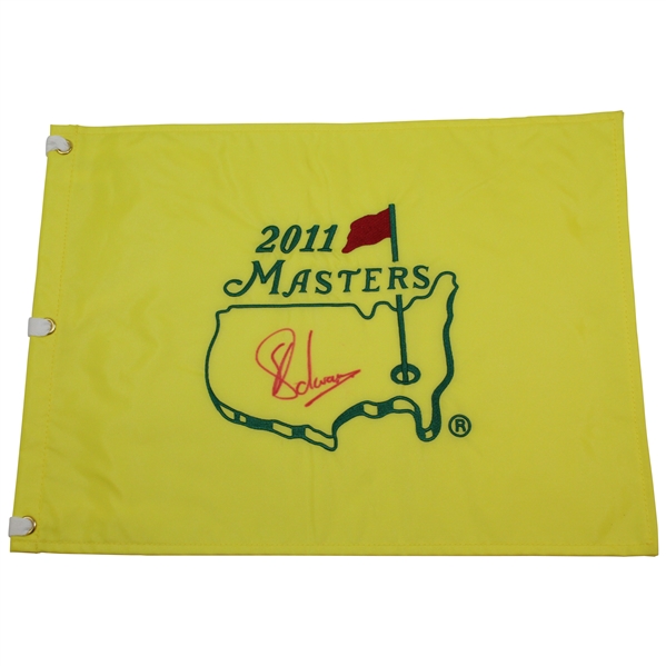 Charl Schwartzel Signed 2011 Masters Embroidered Flag JSA ALOA