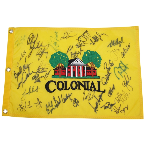 Mickelson, Annika, & others Multi-Signed Colonial Embroidered Flag JSA ALOA