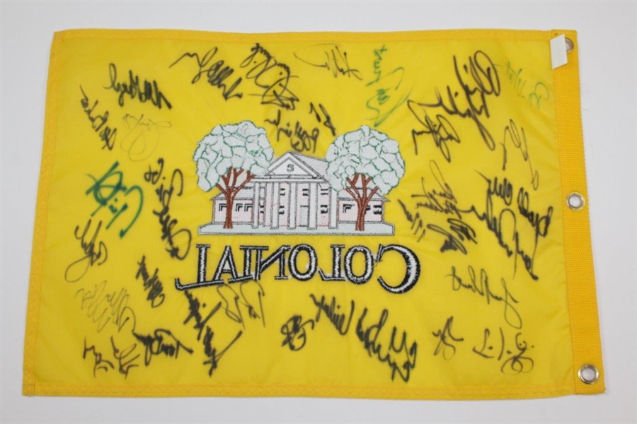 Mickelson, Annika, & others Multi-Signed Colonial Embroidered Flag JSA ALOA