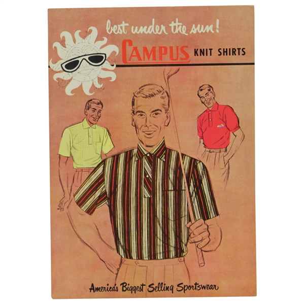 Campus Knit Shirts Best Under the Sun Vintage Stand Up Display Advertisement 