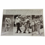 Ben Hogan (1950), Nicklaus (1960) & Arnold Palmer (1964) Three Panel Wire Photo - Memorable Past Merion Events