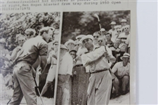 Ben Hogan (1950), Nicklaus (1960) & Arnold Palmer (1964) Three Panel Wire Photo - Memorable Past Merion Events