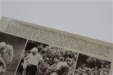 Ben Hogan (1950), Nicklaus (1960) & Arnold Palmer (1964) Three Panel Wire Photo - Memorable Past Merion Events