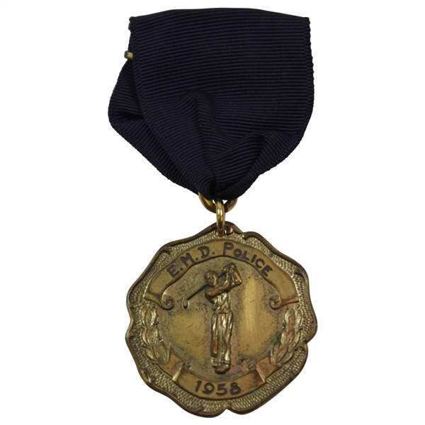 1958 E.M.D. Police Uninscribed Blue Ribbon Bar Pin