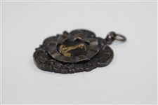 Circa 1890's Ornate Uninscribed Shield Medal by John Frick with Inset Golfer