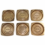 1965 Member-Guest at Longmeadow Country Club Four Ball Heavy Brass Coasters in Original Box