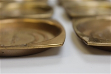 1965 Member-Guest at Longmeadow Country Club Four Ball Heavy Brass Coasters in Original Box