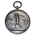 Sterling Decorative Uninscribed Golf Medal with Rink Hallmarked 1928