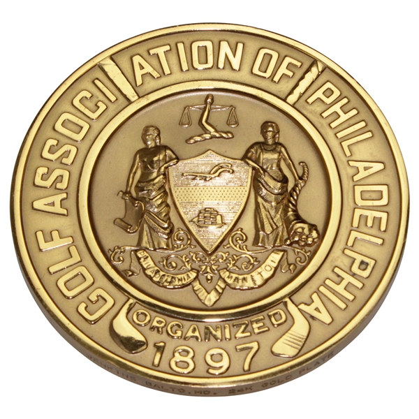 Circa 1980's Golf Association of Philadelphia 24k Gold Plated Uninscribed Medallion