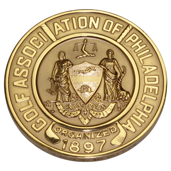 Circa 1980s Golf Association of Philadelphia 24k Gold Plated Uninscribed Medallion