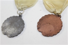 1956 & 1961 Journal Games Golf Medals with Bar Pin & Ribbons - Silver & Bronze Colored