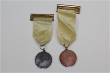 1956 & 1961 Journal Games Golf Medals with Bar Pin & Ribbons - Silver & Bronze Colored