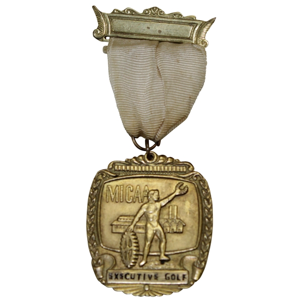 MICAA Executive Golf Medal Bar & Pin with Yellow & Brown Ribbon