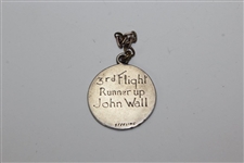 Circa 1920's-30's Northern California Golf Association Medal - John Wall 3rd Flight Runner-Up