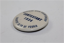 1934 Western Open Championship at Country Club of Peoria Contestant Badge