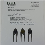 Charles Coody's Three 1971 Contestant Divot Tools - Sahara Invitational, Williams San Diego, & Los Angeles Open