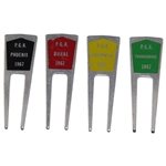 Charles Coodys Four 1967 Contestant Divot Tools - PGA Phoenix, PGA Doral, PGA Jacksonville, & PGA Thunderbird
