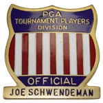 Circa 1970s Official’s PGA Tournament Players Division Badge - Joe Schwendeman