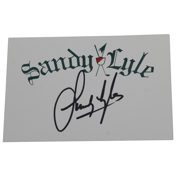 Sandy Lyle Signed Personal 'Sandy Lyle' 3x5 Card JSA ALOA