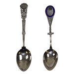 1932 Priory Golf Club Sterling/Enamel English Golf Spoon & 1962 Sterling English Golf Spoon