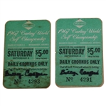 Pair of Billy Casper Signed 1967 Carling World Championship Saturday Tickets JSA ALOA
