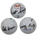 Tommy Bolt, Hale Irwin, & Scott Simpson Signed Logo Golf Balls JSA ALOA