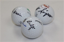 Tommy Bolt, Hale Irwin, & Scott Simpson Signed Logo Golf Balls JSA ALOA