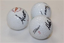 Tommy Bolt, Hale Irwin, & Scott Simpson Signed Logo Golf Balls JSA ALOA