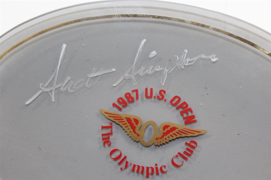 Scott Simpson Signed 1987 US Open at The Olympic Club Glass Dish