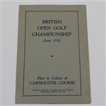1931 British Open Golf Championship - Plan in Colour of Carnoustie Course