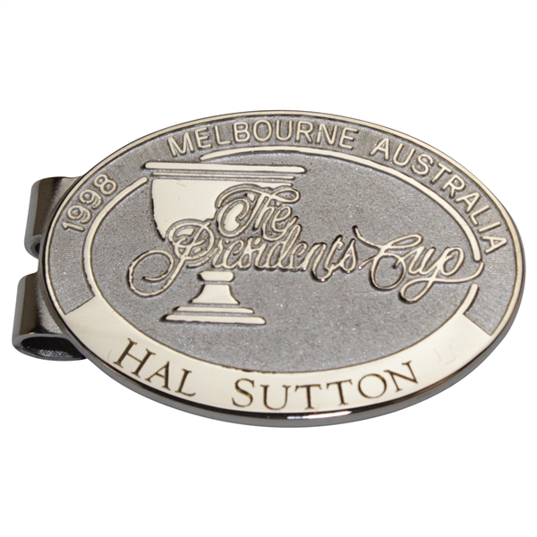 Hal Sutton's 1998 The President's Cup Melbourne Australia Contestant Money Clip/Badge
