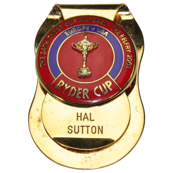 Hal Sutton's 2001 Ryder Cup at The Belfry USA Team Member Contestant Money Clip