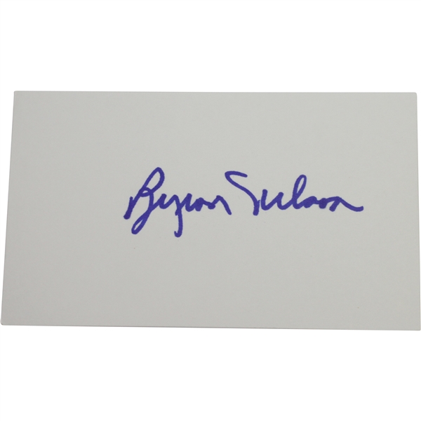 Byron Nelson Signed 3x5 Card in Blue Marker JSA ALOA