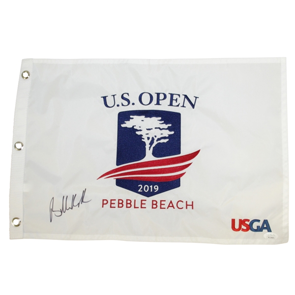 Brooks Koepka Signed 2019 US Open at Pebble Beach Embroidered Flag JSA #FF17904