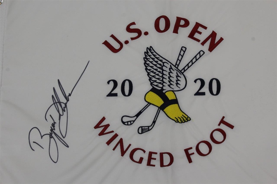 Bryson Dechambeau Signed 2020 US Open at Winged Foot Embroidered Flag JSA #QQ38491