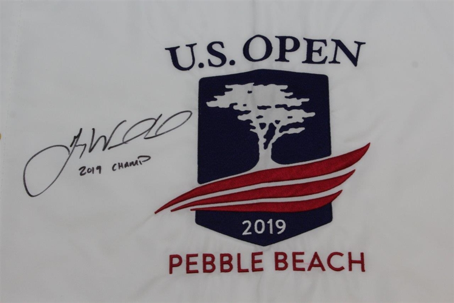 Gary Woodland Signed 2019 US Open Embroidered Flag with '2019 Champ' JSA #QQ38493