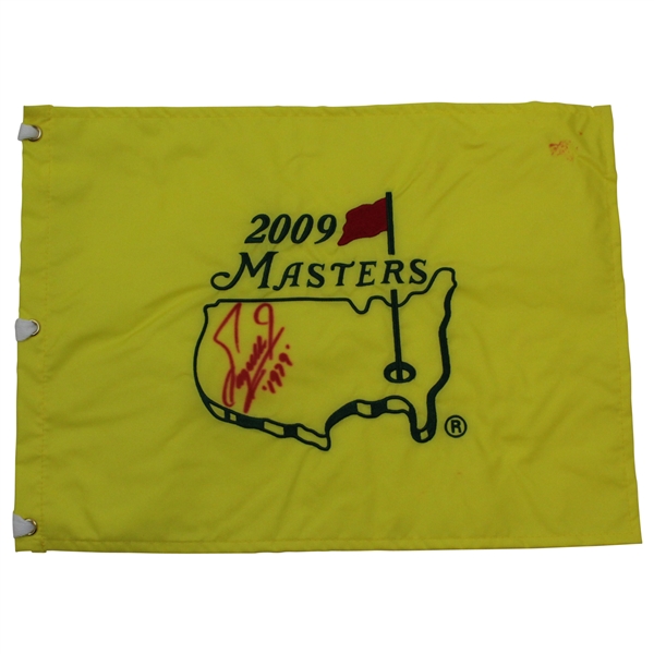 Fuzzy Zoeller Signed 2009 Masters Embroidered Flag with '1979' JSA ALOA