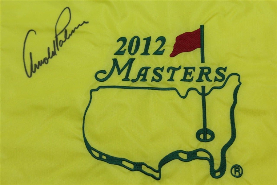 Arnold Palmer Signed 2012 Masters Embroidered Flag JSA ALOA
