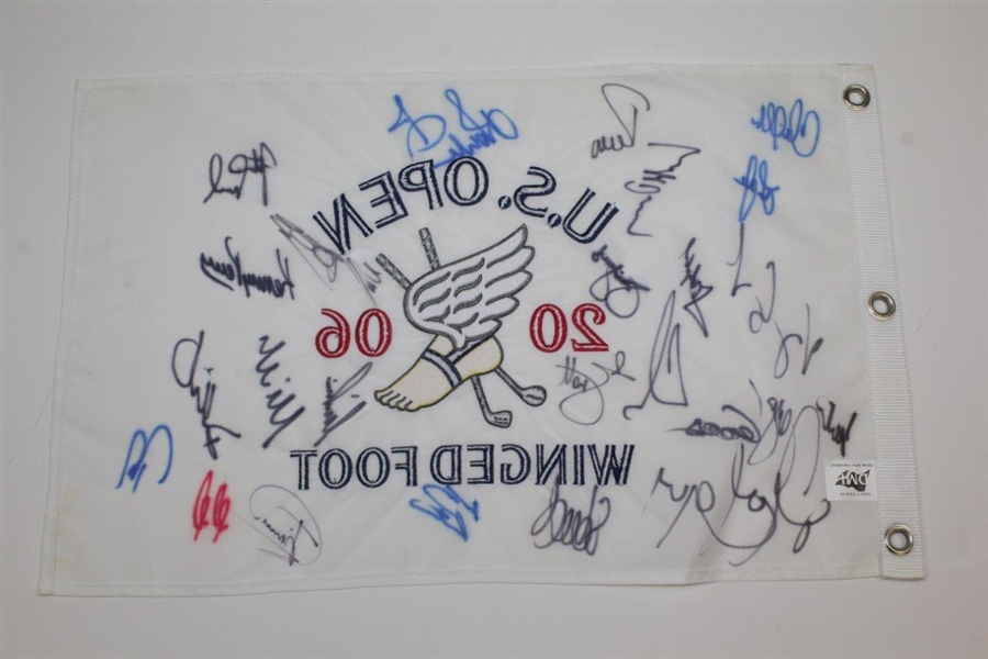 Multi-Signed 2006 US Open at Winged Foot Embroidered Flag JSA FULL #BB86954
