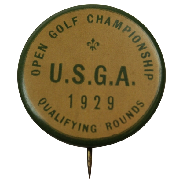 1929 US Open Qualifying Rounds Contestants Badge - Bobby Jones Win